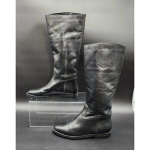 vintage Flings black leather tall riding boots 7.5 m Rider Therese
